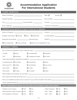 Fanshawe College Accommodation Application