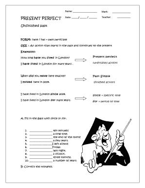 Present Perfect Grammar Worksheet
