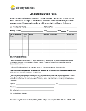 Landlord Deletion Form