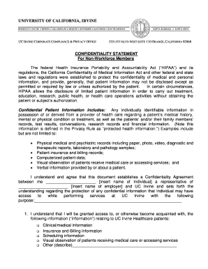 UC Irvine Confidentiality Agreement