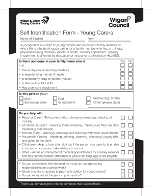 Young Carers Self Identification Form