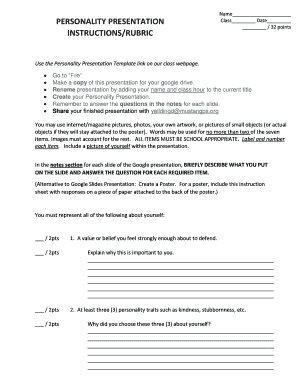 Personality Presentation Template