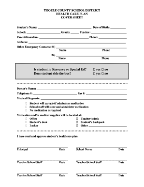 Tooele County School District Seizure Health Care Plan