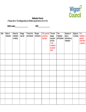 Medication Record Form