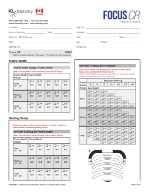 Wheelchair Configuration Form