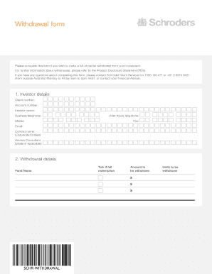Investment Withdrawal Form