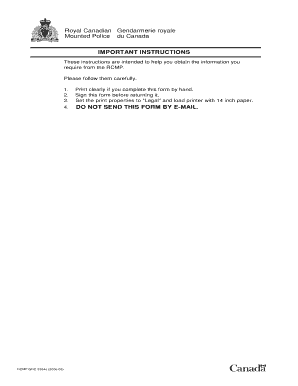 RCMP Consent for Disclosure of Criminal Record Information