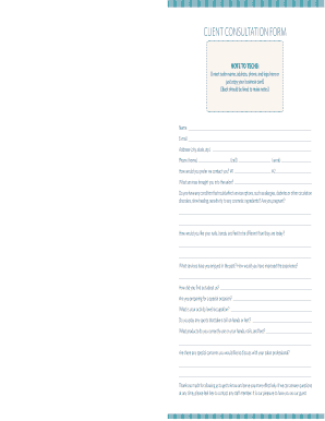 Client Consultation Form