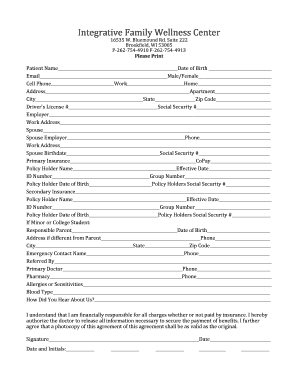 Patient Information Form