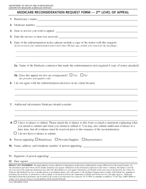 Medicare Reconsideration Request Form