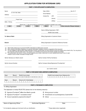 Interbank Giro Application Form
