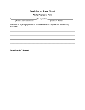 Tooele County School District Media Permission Form