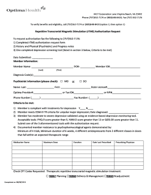 rTMS Authorization Request Form