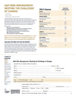 E&O Risk Management Training