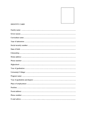 Identity Card Application Form