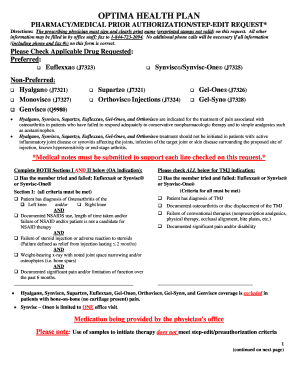 Optima Health Plan Pharmacy Medical Prior Authorization Request