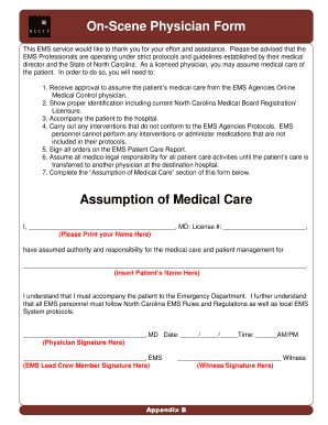 On-Scene Physician Form