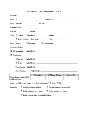 Uncertainty Determination Form