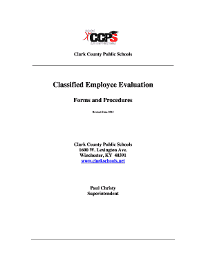 Classified Employee Evaluation - Kentucky - clark kyschools