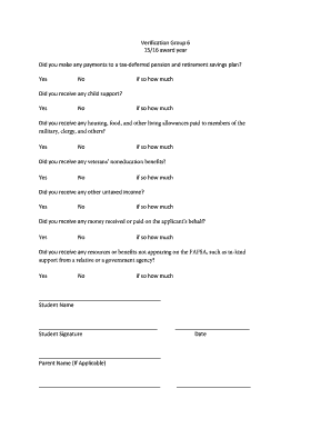 FAFSA Additional Information Form