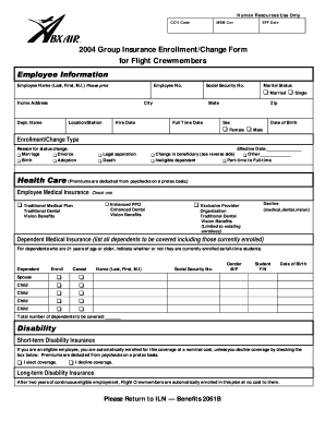 2004 Group Insurance Enrollment Form