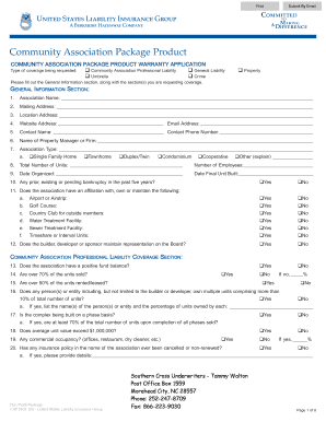 Community Association Insurance Application