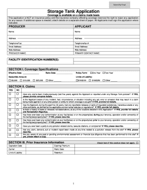 Storage Tank Insurance Application