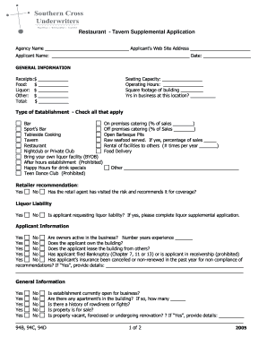 Restaurant Insurance Application Form