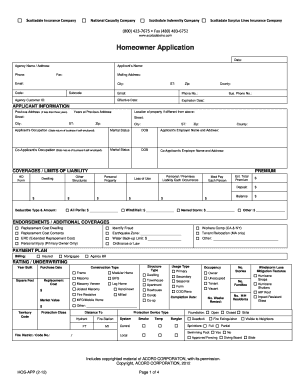 Homeowner Insurance Application