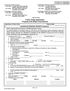 Public Entity Property And Allied Lines Application