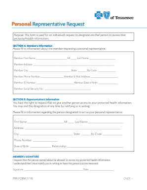 Personal Representative Request Form