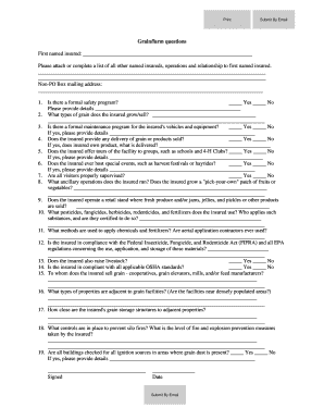 Grain Farm Insurance Application Form