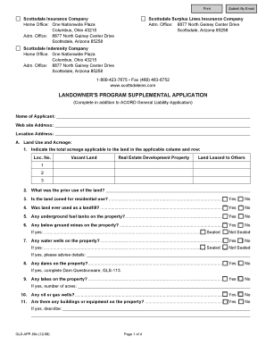 Landowner's Program Supplemental Application