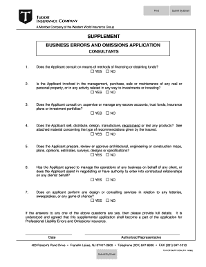 Business Errors and Omissions Application