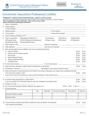 Community Association Professional Liability Application