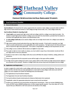 Dual Enrollment Application Form