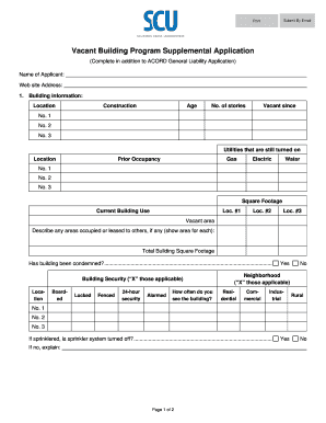 Vacant Building Program Supplemental Application