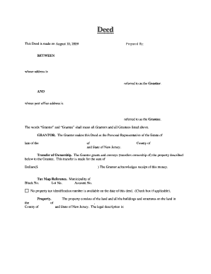 New Jersey Property Deed