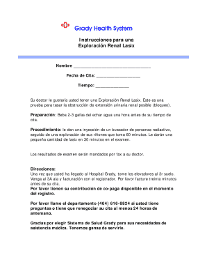 Instrucciones para una Exploración Renal Lasix