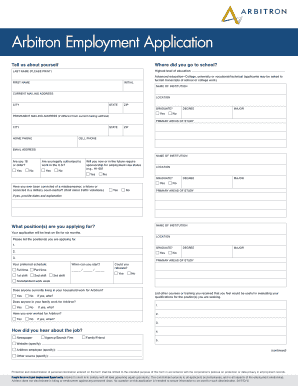 Arbitron Employment Application