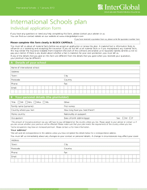 International Schools Plan Application Form