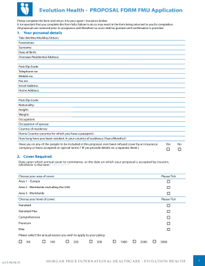 Evolution Health Proposal Form
