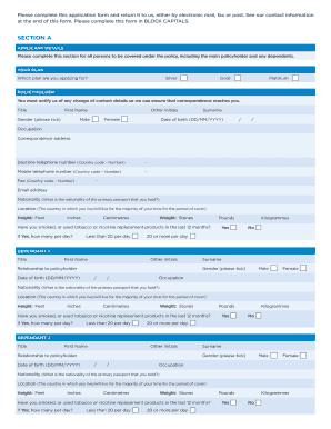 Cigna Global Health Options Application Form