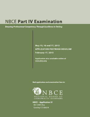 NBCE Part IV Examination Application