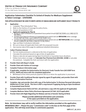 Medicare Supplement Application for Louisiana