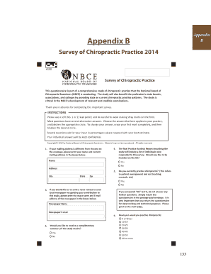 Survey of Chiropractic Practice 2014