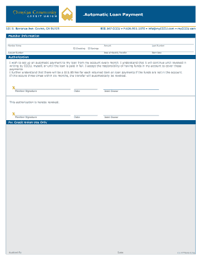 Automatic Loan Payment Authorization