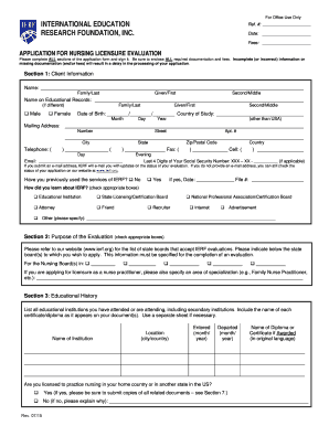 Application for Nursing Licensure Evaluation