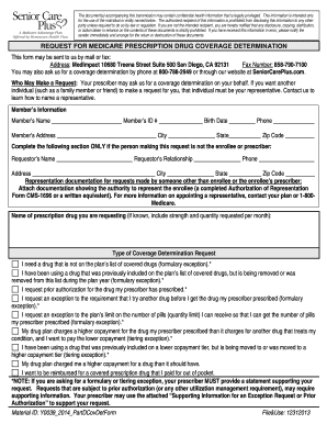 Medicare Prescription Drug Coverage Determination Form