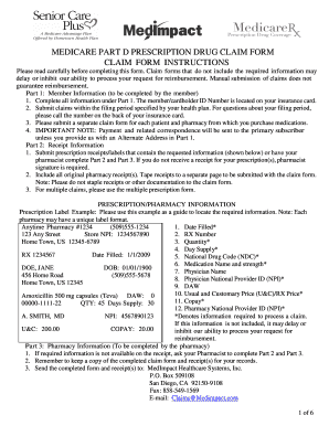 Medicare Part D Prescription Drug Claim Form